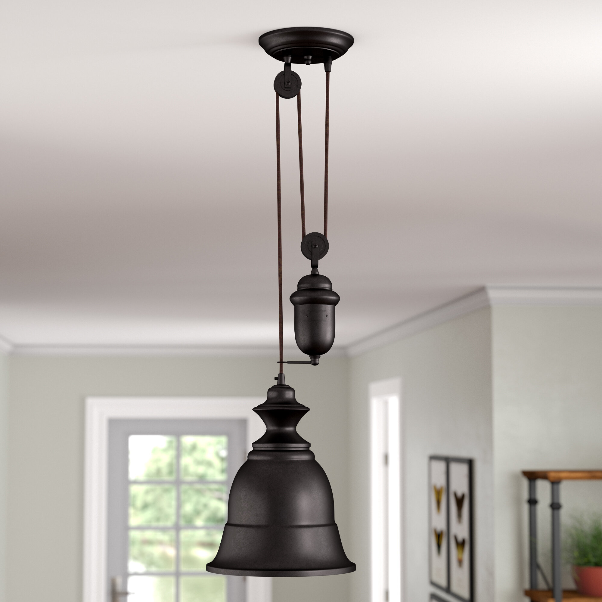 bronze bell pendant light