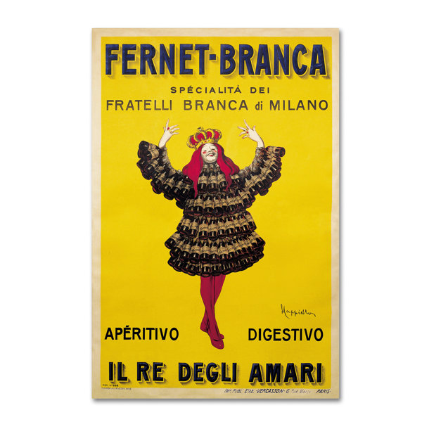 Trademark Art Fernet Branca Yellow Wall Art On Wrapped Canvas Wayfair