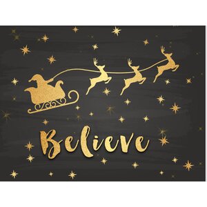 'Gold Foil Santa Believe' Graphic Art