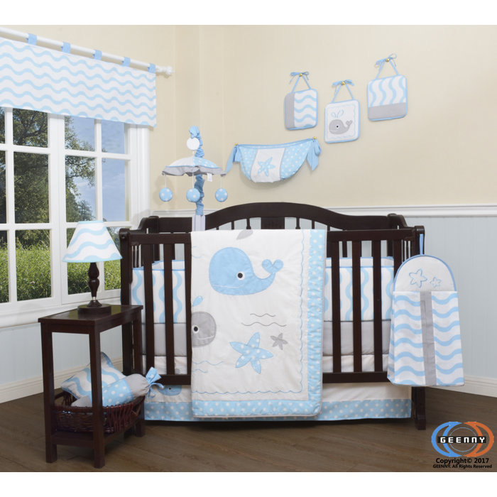 Dust Ruffle 7 Pieces Nursery Crib Bedding Set With Cute Lion