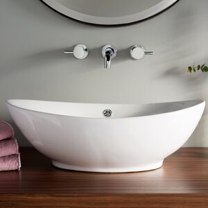 Brant Point Ceramic Specialty Vessel Bathroom Sink with Overflow