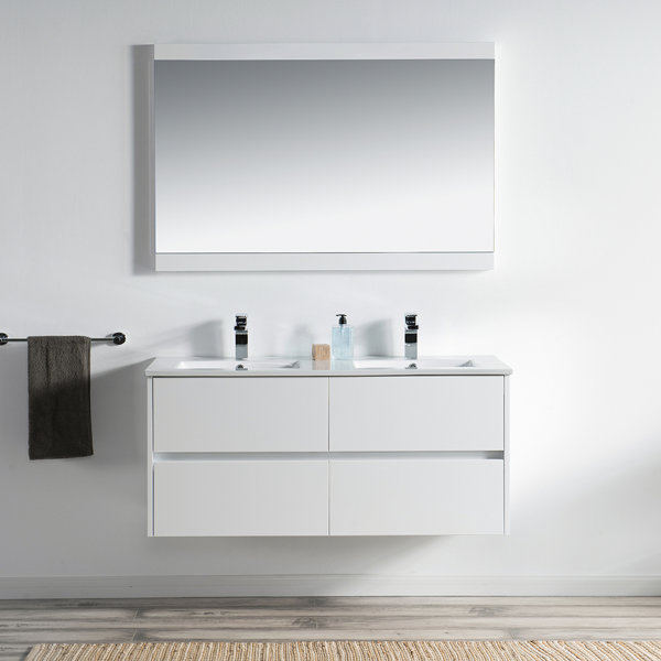Orren Ellis Oquendo 48" Wall-Mounted Double Bathroom ...