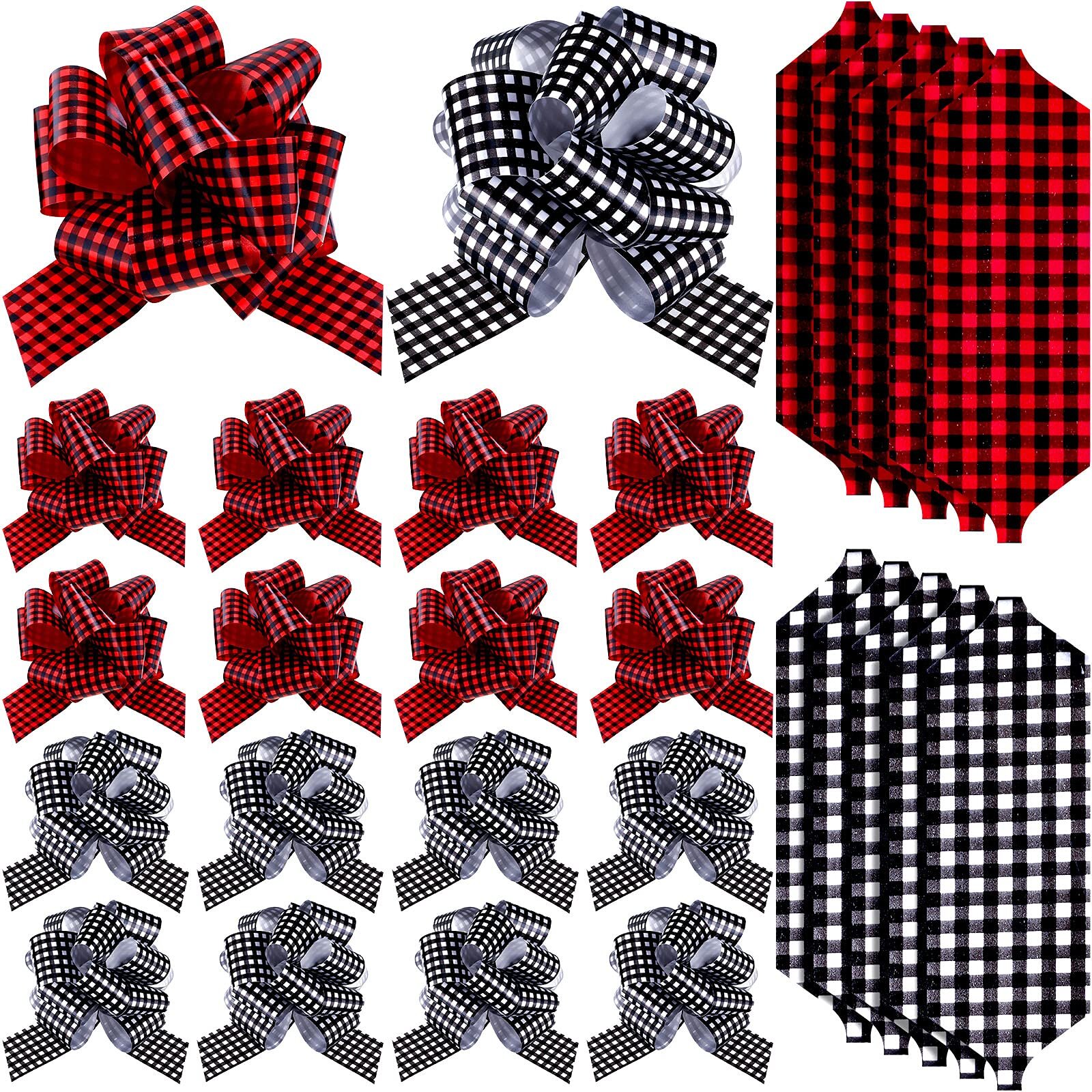 Christmas Ribbon Mini Bow Ties-Tartan-Stripes-Gingham-Red/Green-3cm x 15cm