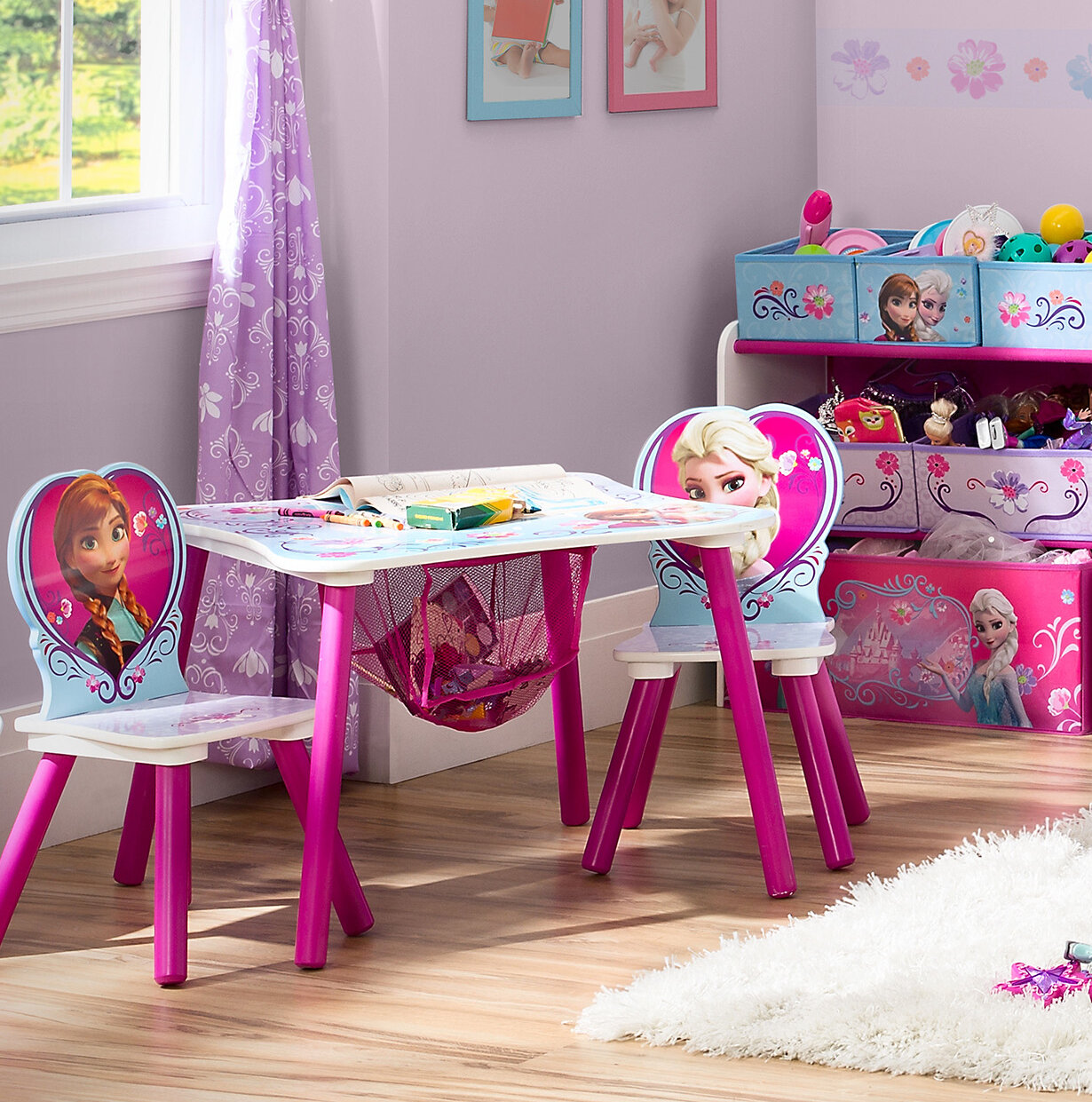Kids Frozen Furniture Table and 2 Chair Set Anna Elsa Activity Play Child Seats 