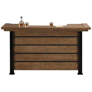 Modern Contemporary Indoor Home Bars And Bar Sets Allmodern Spring Grove Reclaimed Wood Home Bar With Wine Storage