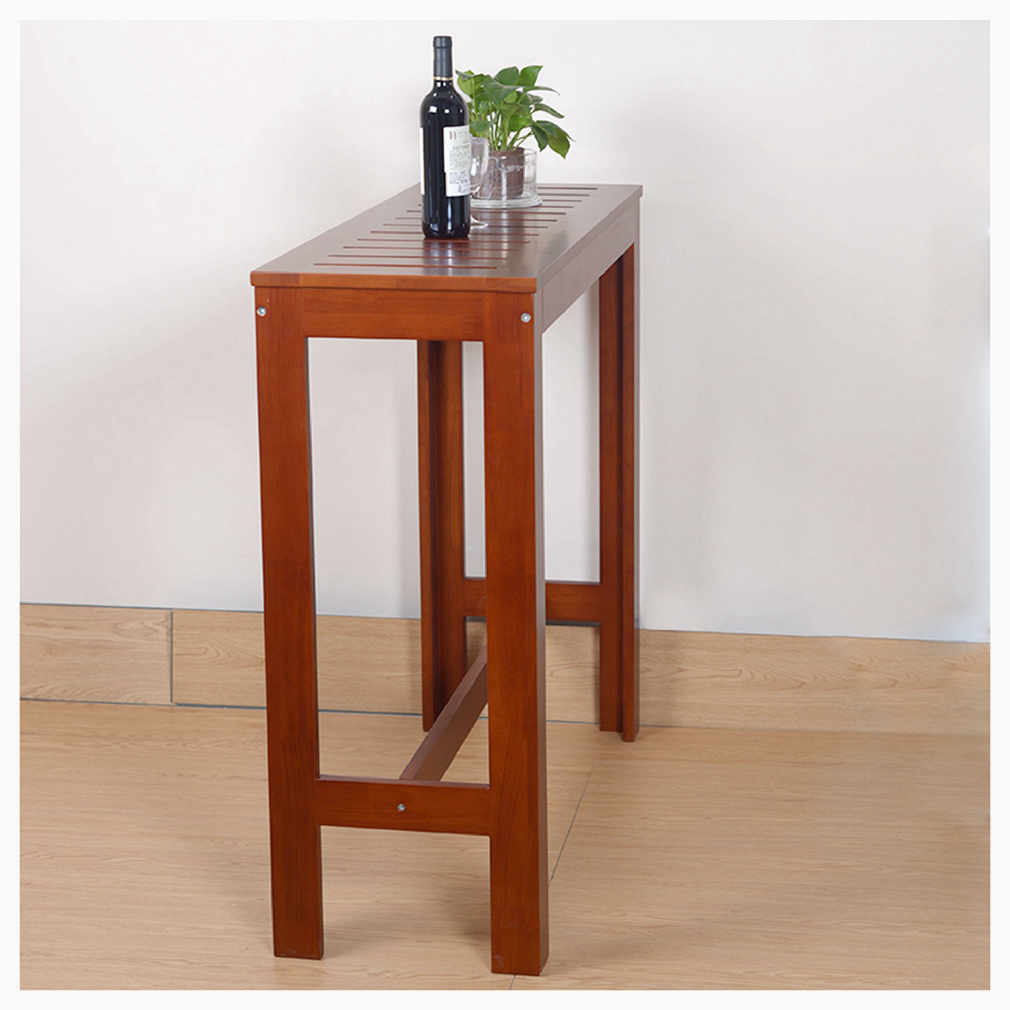 Winston Porter Rubber Wood Bar Table Solid Wood High Bar Design For