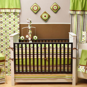 Mod Dots and Stripes 9 Piece Crib Bedding Set