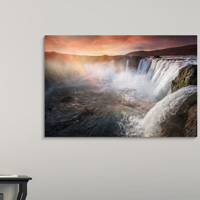 Godafoss beautiful Icelandic waterfall Canvas Art Cheap Wall Print Large