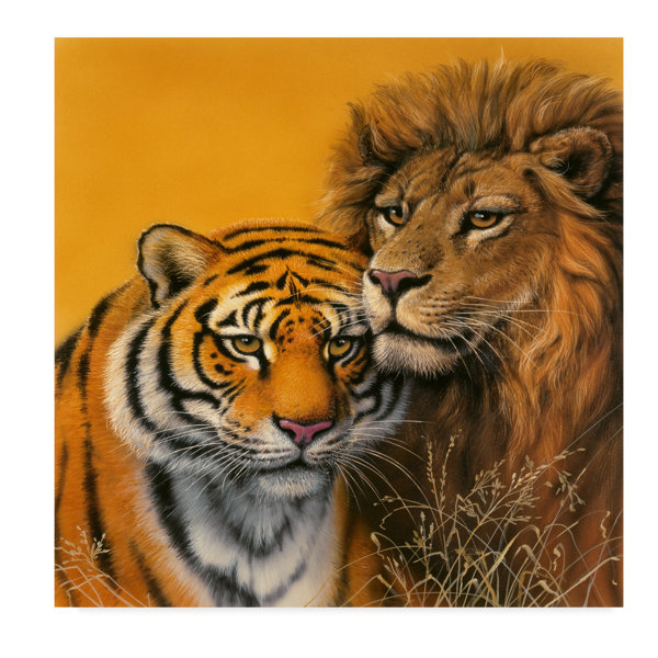 Trademark Art Lion Tiger Acrylic Painting Print On Wrapped