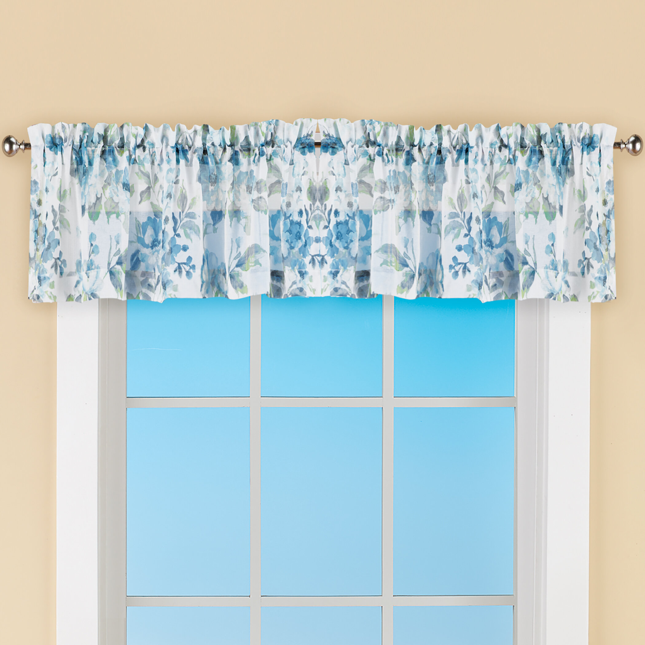 Red Barrel Studio® Kevin-Florin Floral Ruffled 70'' Window Valance ...