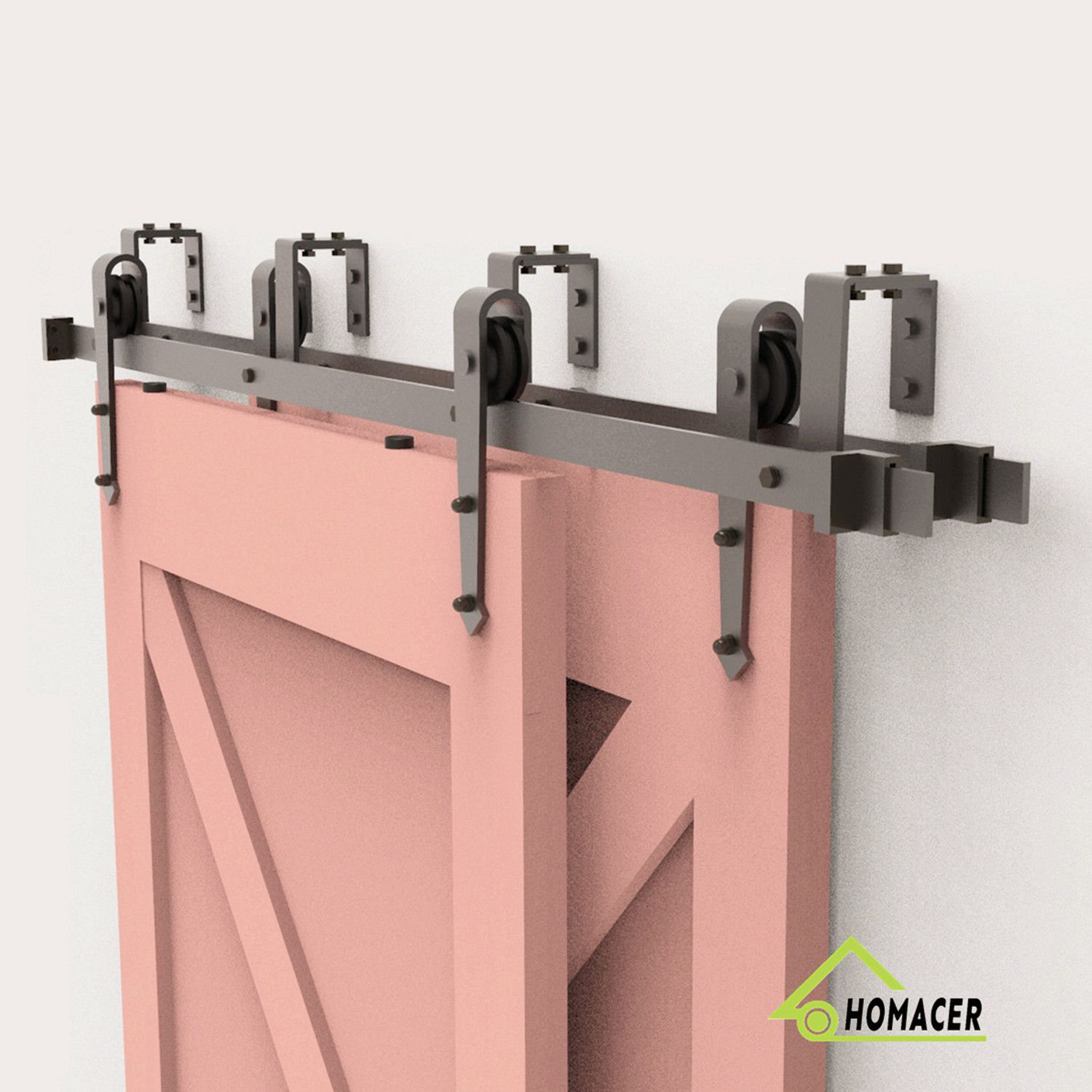 Homacer Arrow Bypass Barn Door Hardware Kit Wayfair