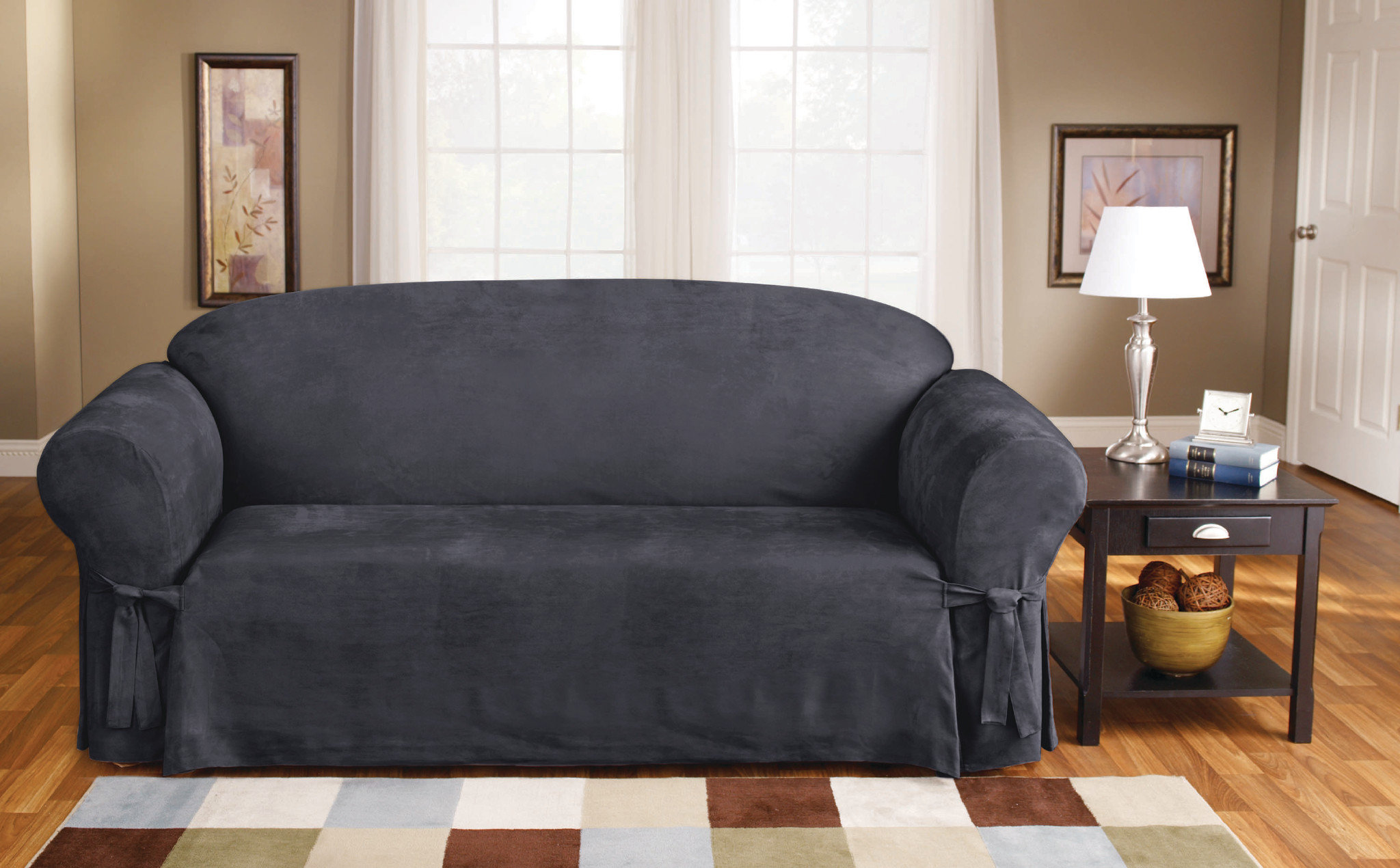 Sure Fit Soft Suede Box Cushion Sofa Slipcover Reviews Wayfair