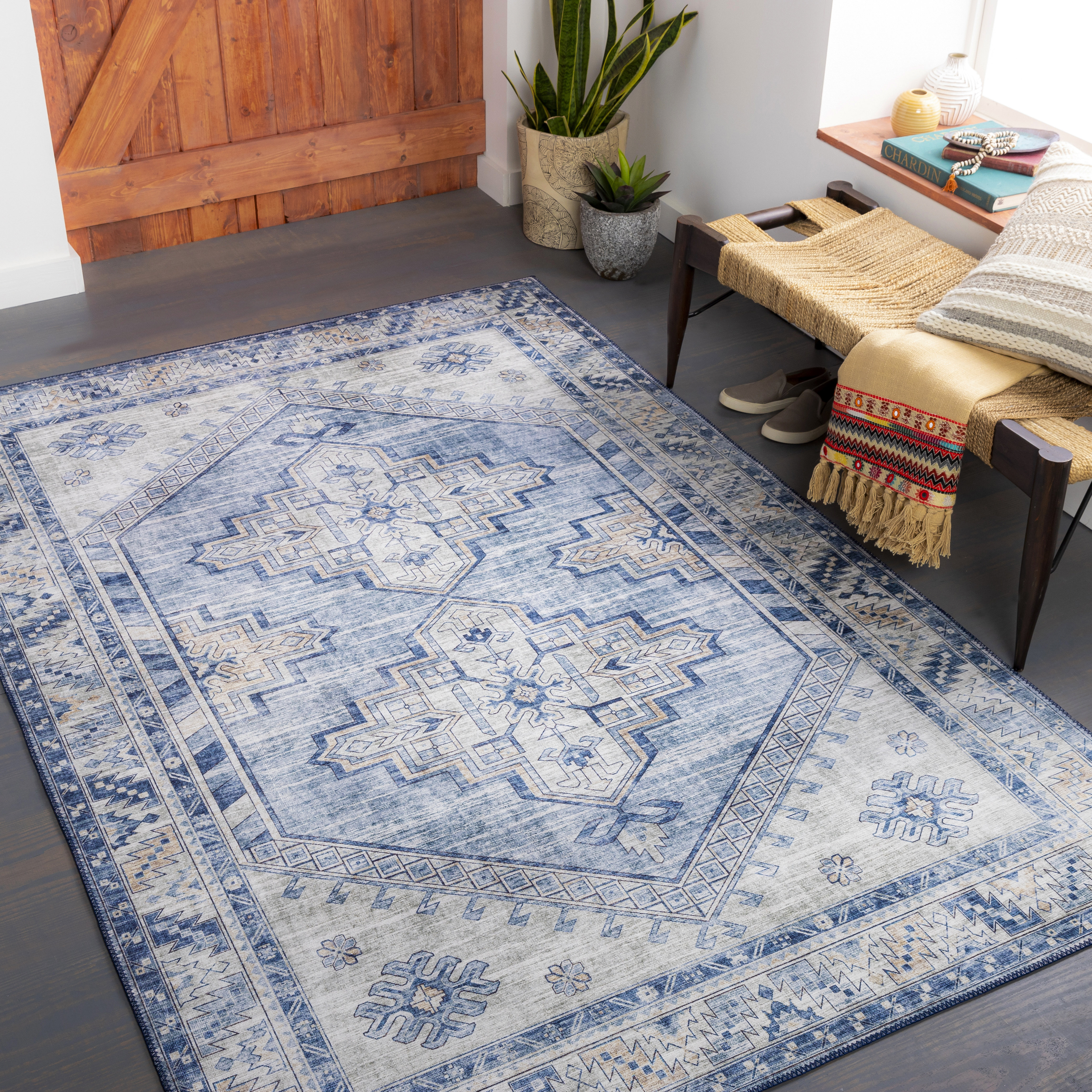 9' x 12.6' Davenport Traditional Oriental Blue Rectangle Area Rug 9' x 12.6' Davenport Traditional Oriental Blue Rectangle Area Rug