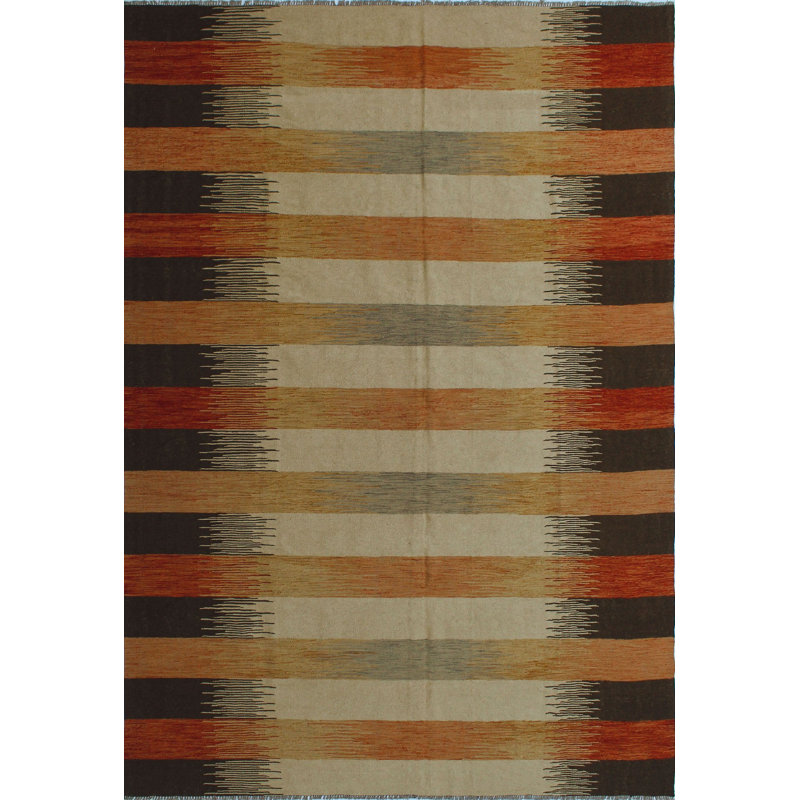 Isabelline One Of A Kind Reta Kilim Rusty Hand Woven Wool Red Area Rug Wayfair