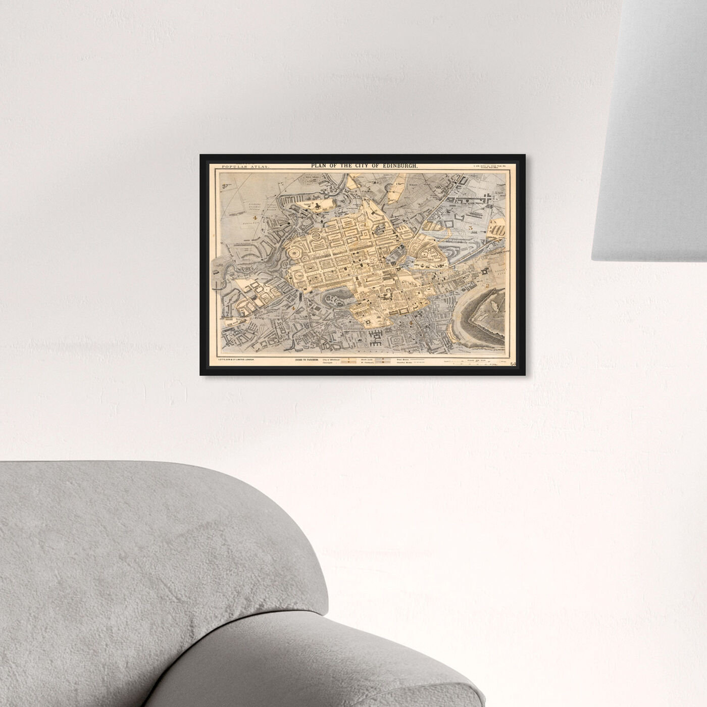 Oliver Gal Edinburgh 1883 Map Picture Frame Print on Canvas Wayfair