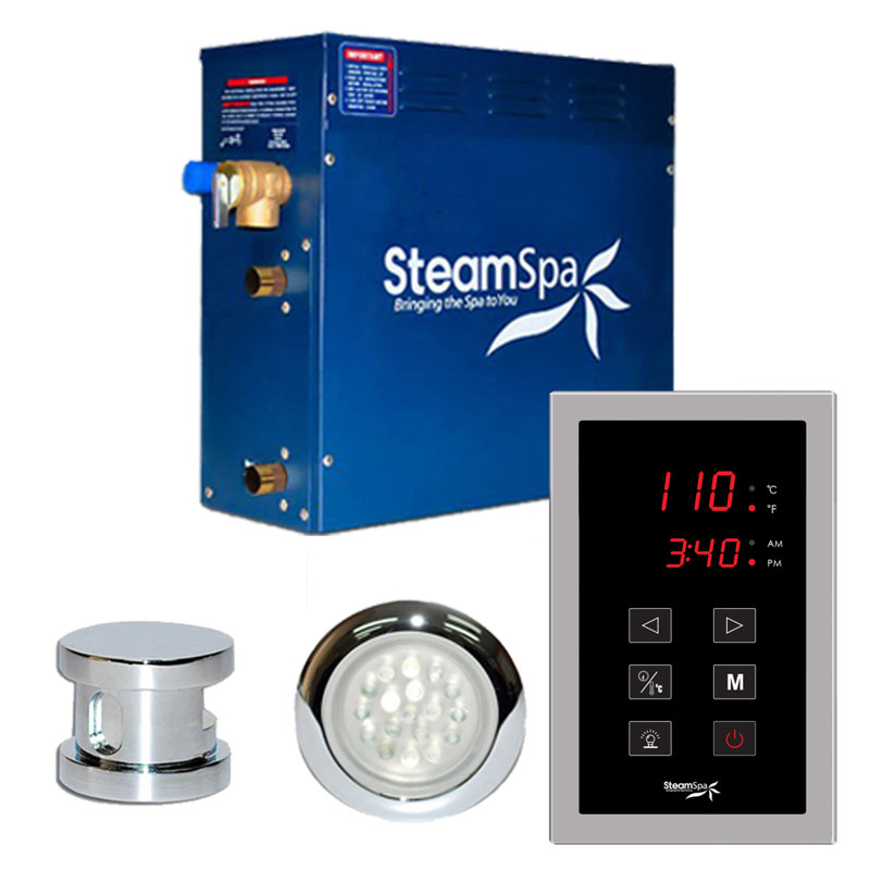 Steam Spa Steamspa Indulgence 7 5 Kw Quickstart Steam Bath Generator Package In Polished Chrome Wayfair