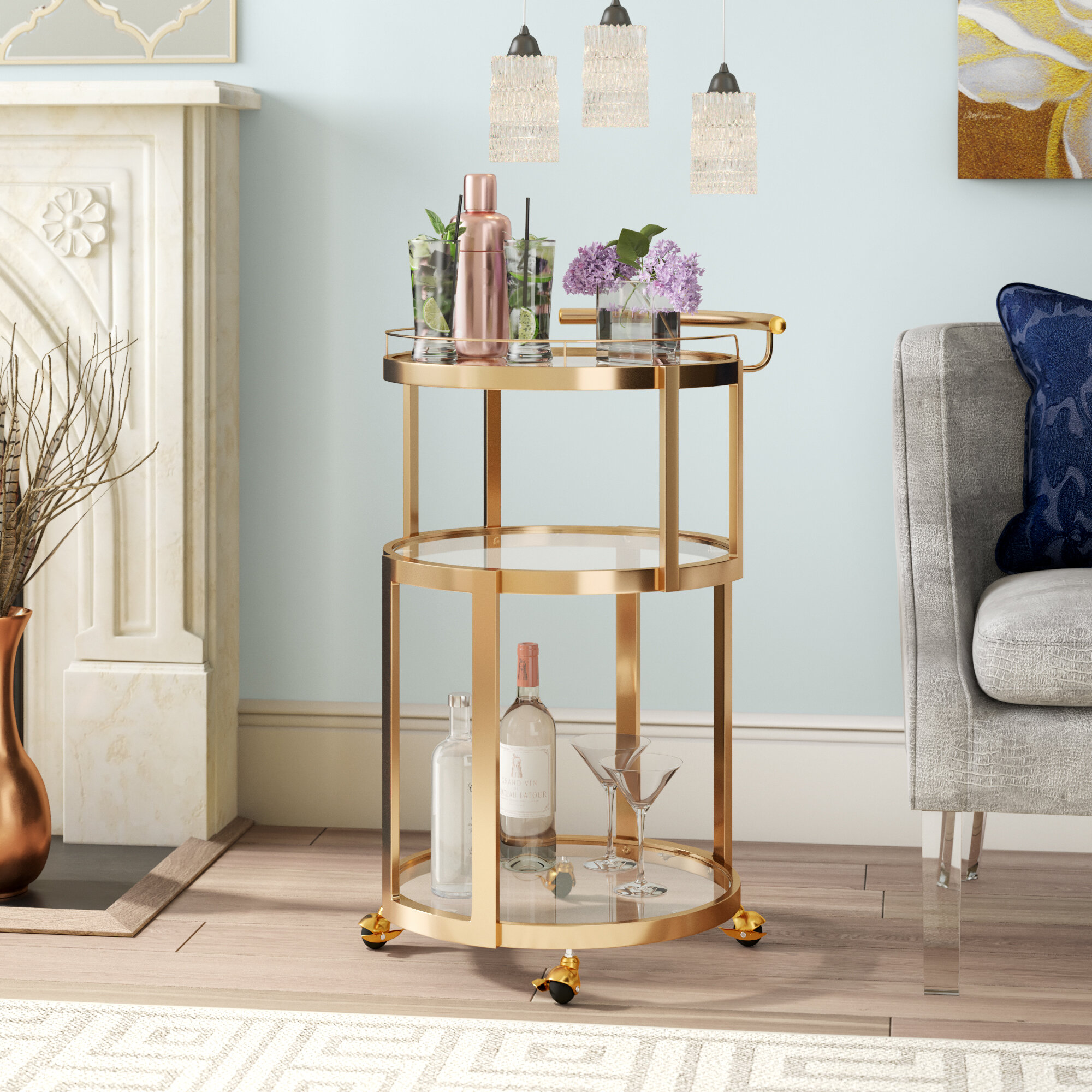 Willa Arlo Interiors Tellier Bar Cart & Reviews | Wayfair