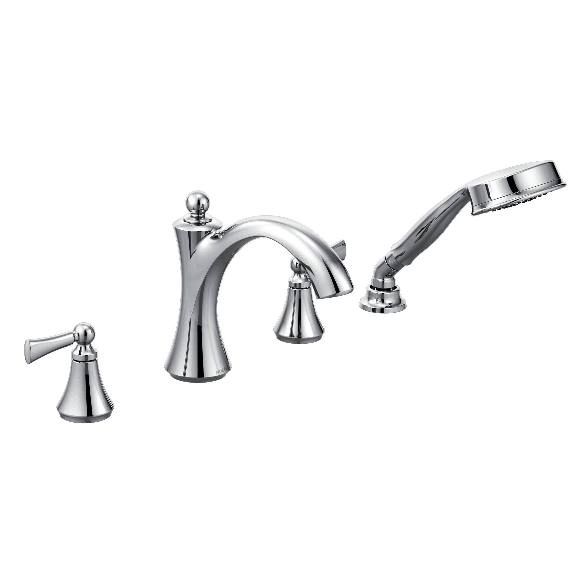 T654 Moen Wynford Double Handle Diverter Roman Tub Faucet With