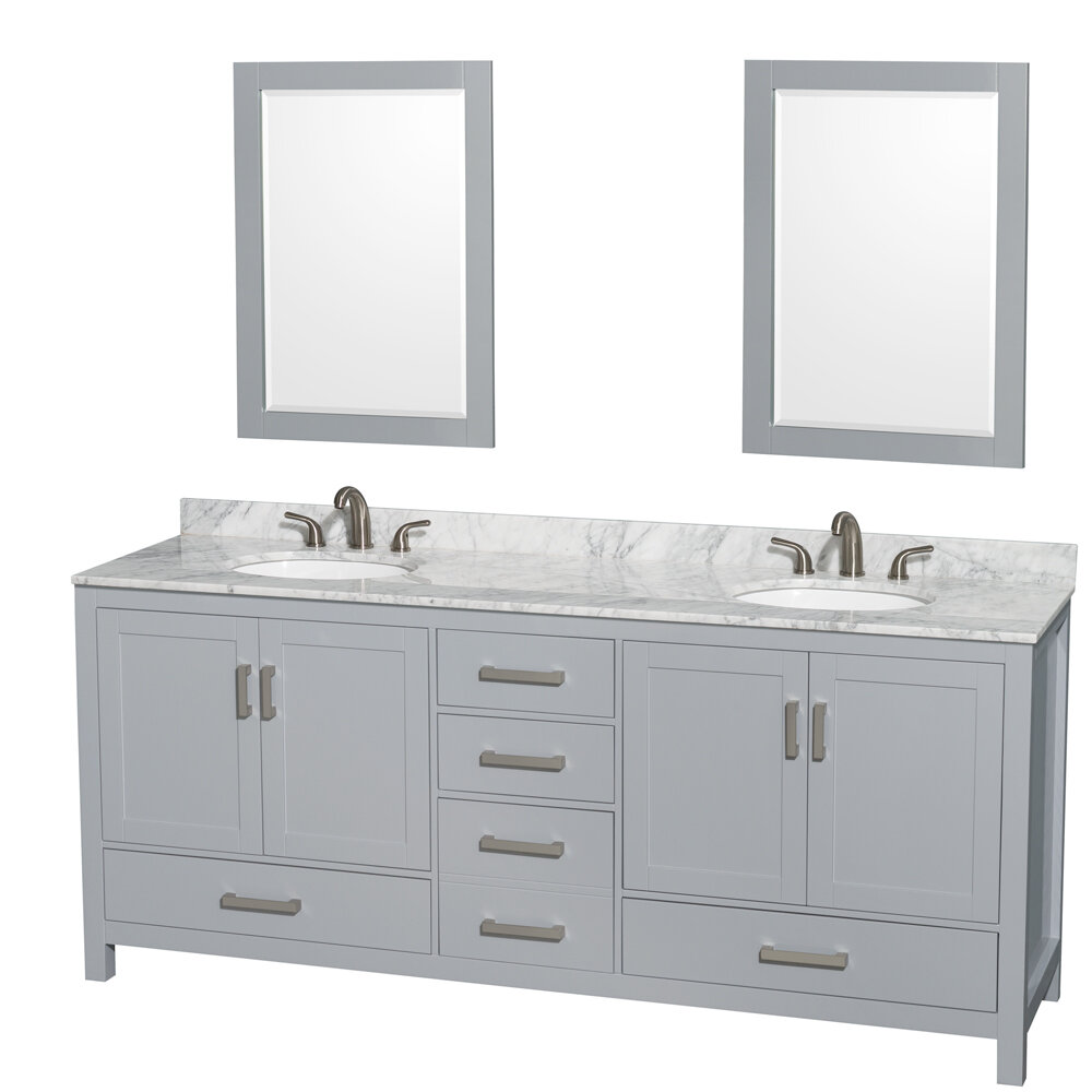 Wyndham Collection Sheffield 80 Double Bathroom Vanity Set With Mirror Reviews Perigold