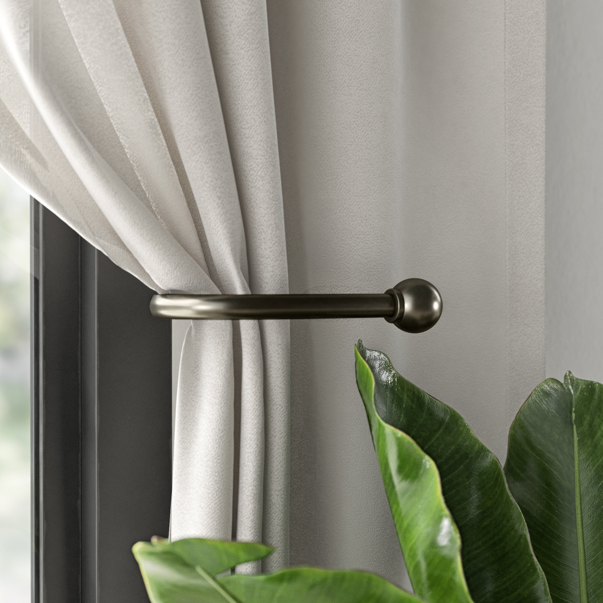 Mercury Row Whobrey Brushed Nickel Drapery Curtain Holdback