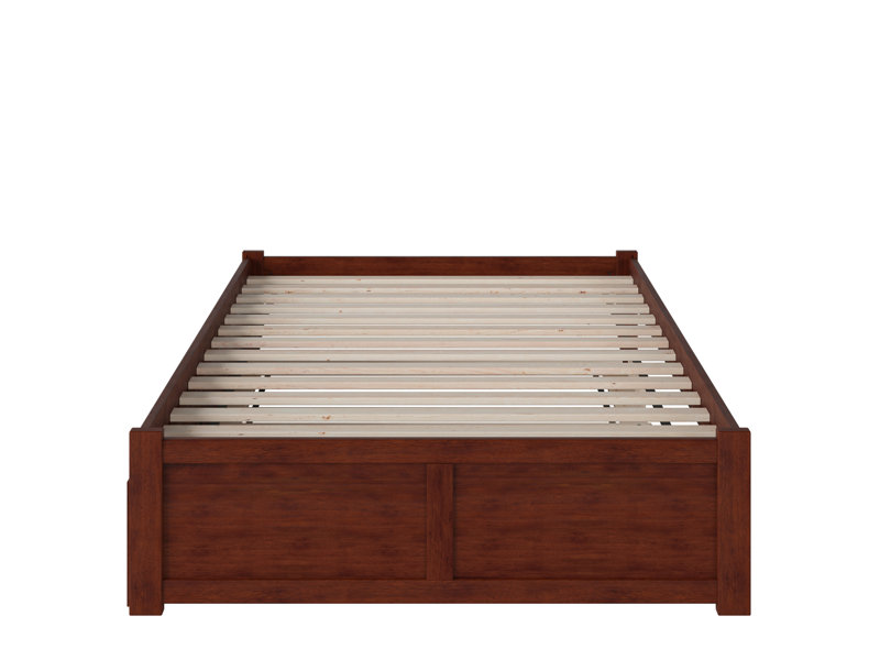 Avdain Full Solid Wood Panel Bed with Trundle Size: Full, Bed Frame Color: White( Incomplete)