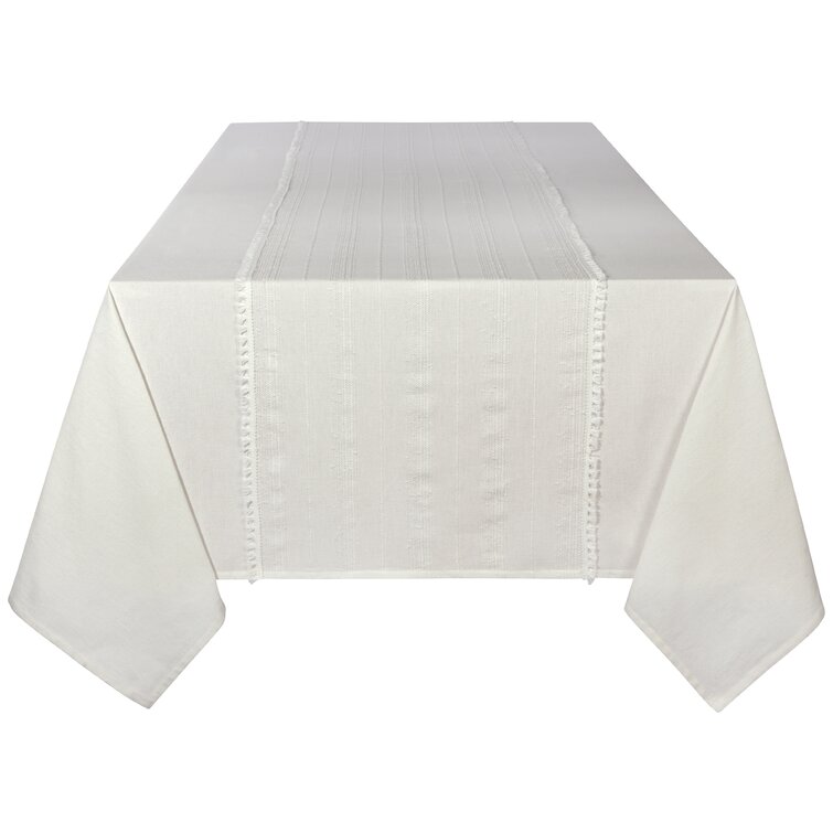 Delicate White Cotton Tablecloth-SHIPPING INCLUDED 