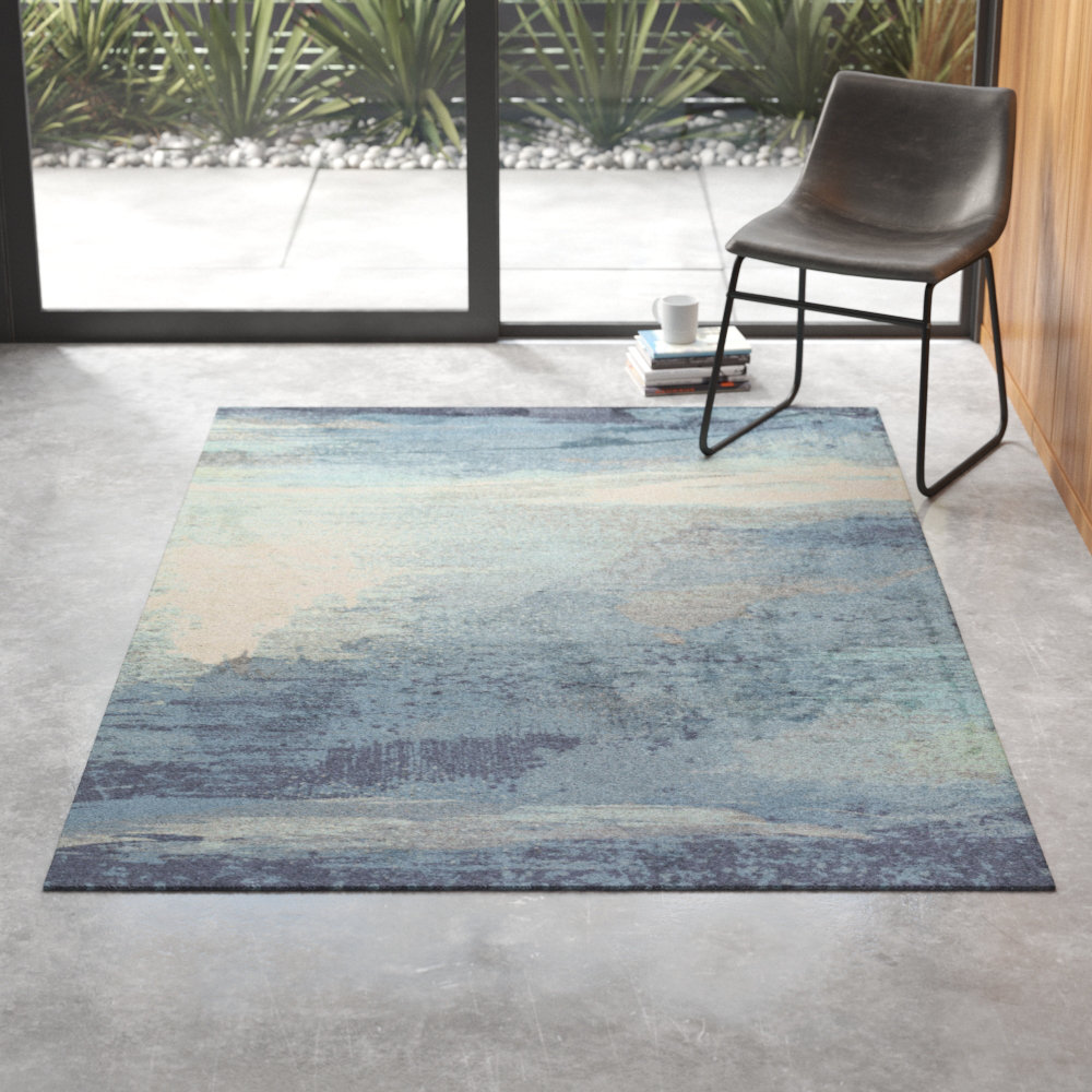 Derry Blue Gray Area Rug Reviews Allmodern