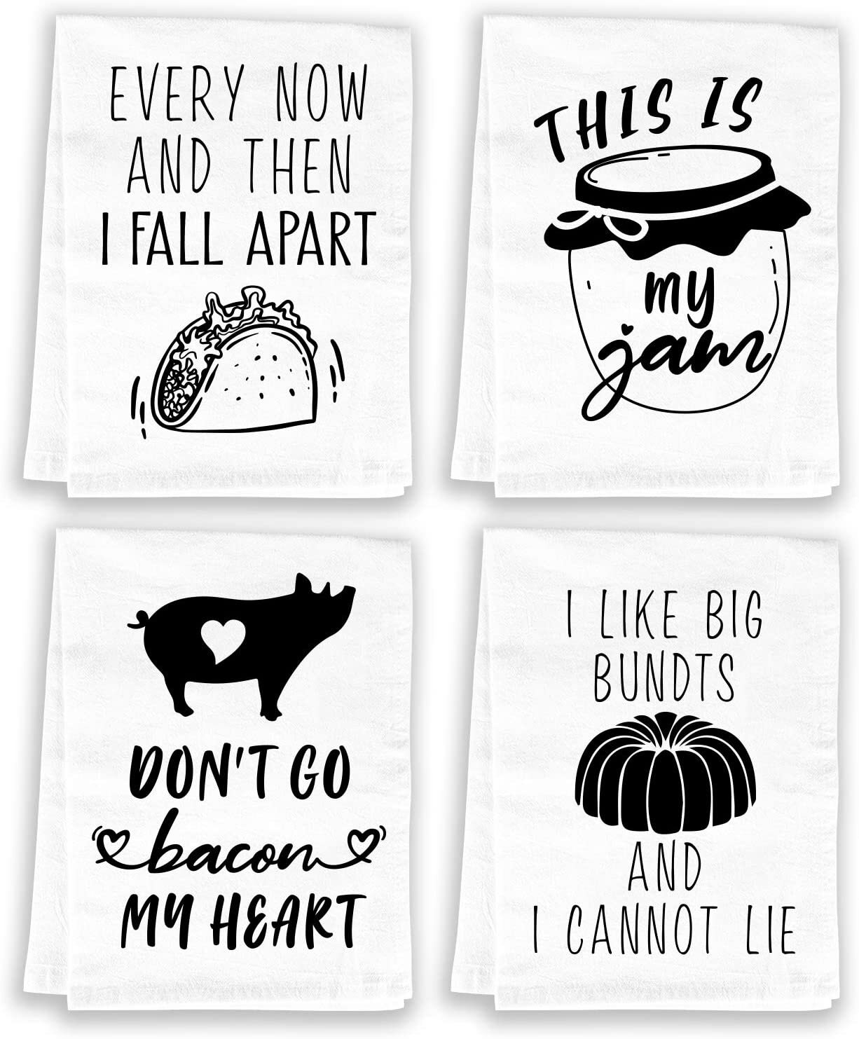 Lshuigen Funny Kitchen Towels And Dishcloths Sets Of 4 Mothers Day Housewarming Gifts House Warming Presents For New Home New House Cute Decorative Dish Towels Tea Towels Flour Sack Towels Wayfair