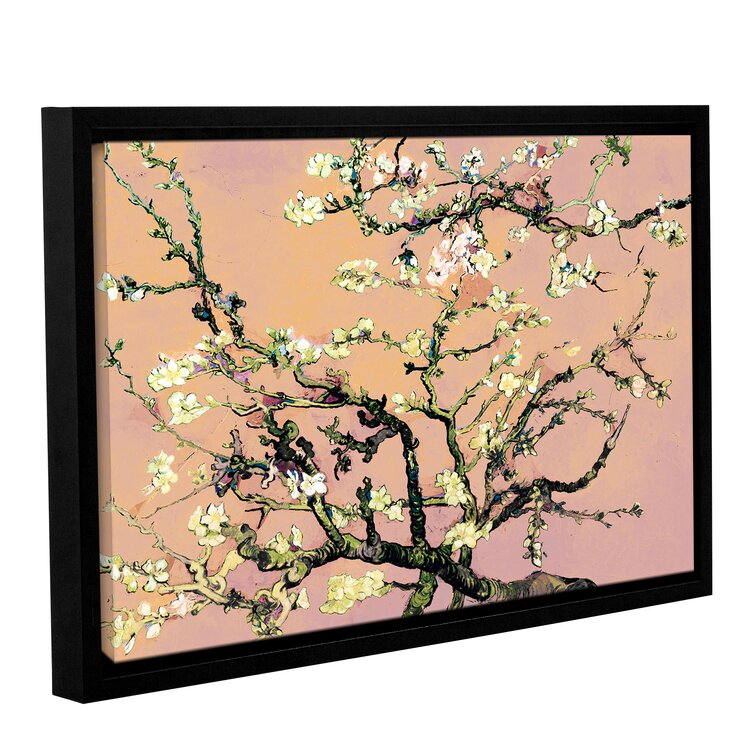 FLORAL CANVAS ART PAINTING PINK VAN GOGH BLOSSOM A1