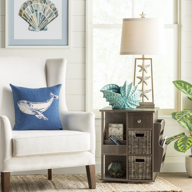 Highland Dunes Jermaine Coastal Starfish 33 White Cream Table