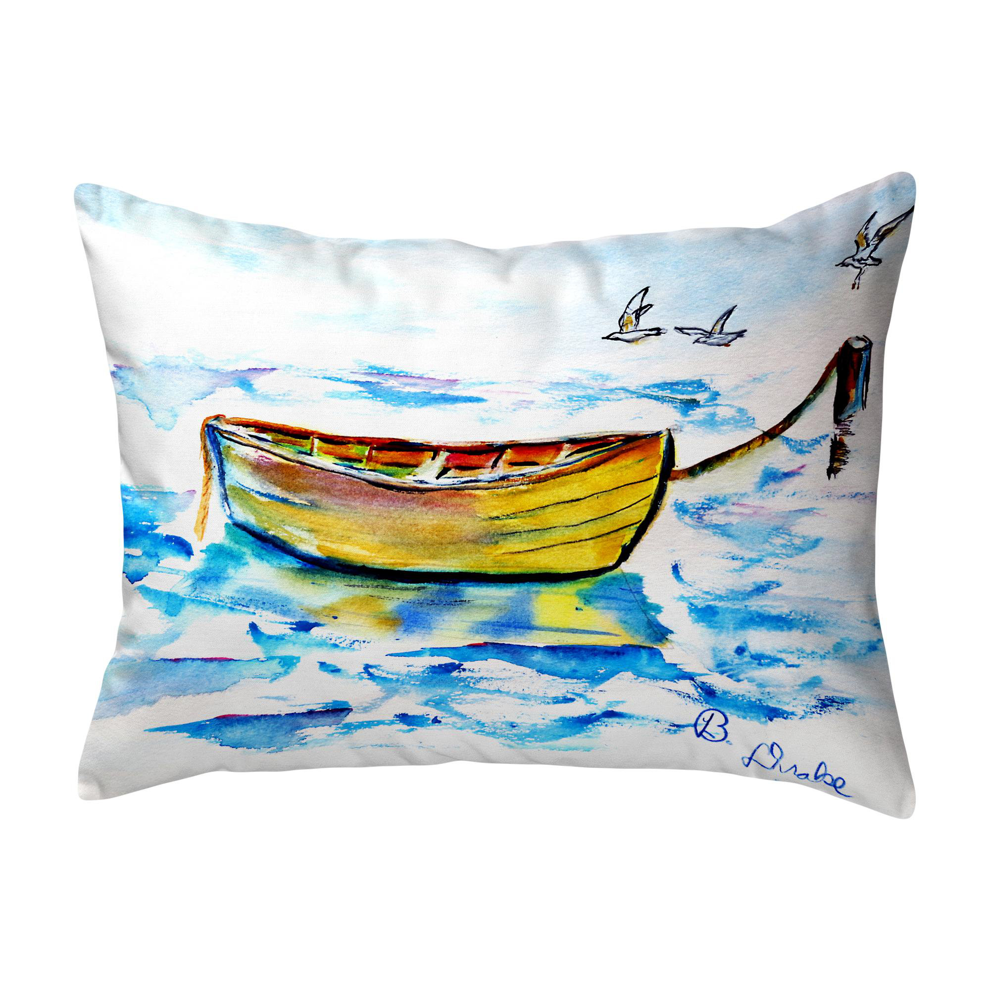 Highland Dunes Henegar Yellow Row Boat Indoor Outdoor Lumbar