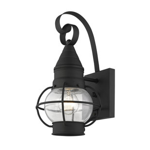 Go to store & view more images Elmhurst 1-Light Outdoor Wall Lantern by Breakwater Bay