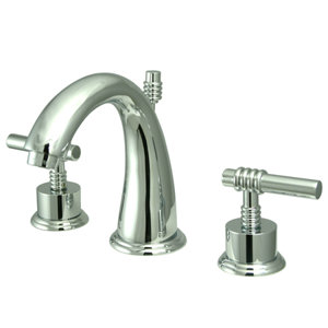 Milano Double Handle Widespread Bathroom Sink Faucet with Brass Pop-up