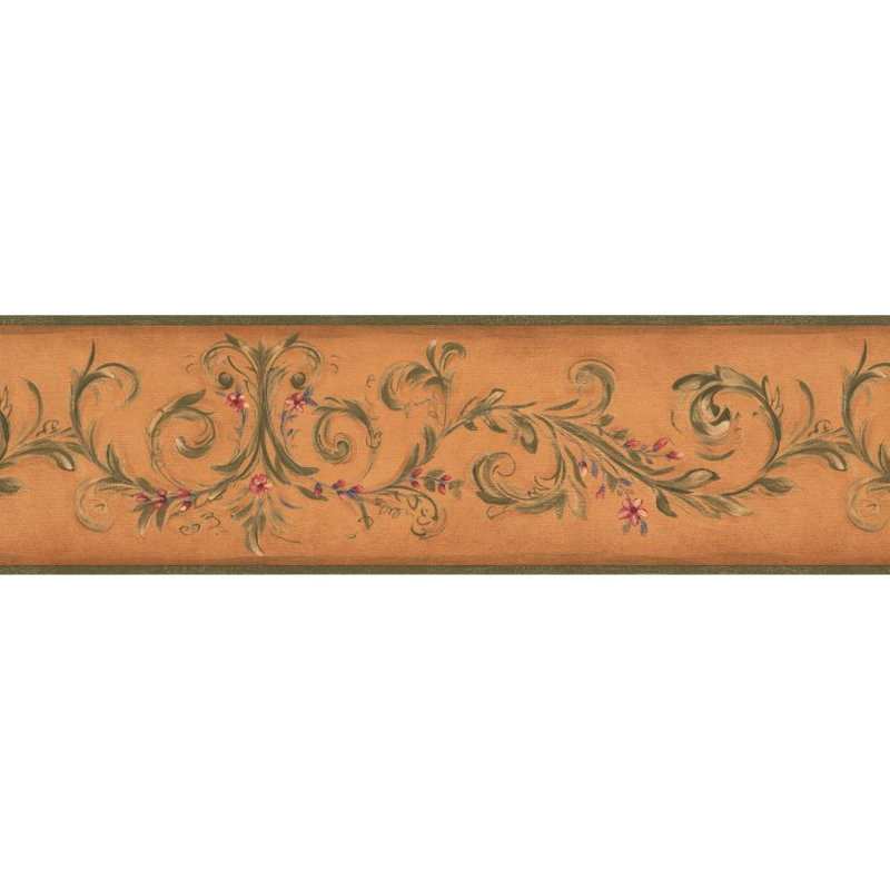 Fleur De Lis Living Yaretzi Floral 15 L X 7 W Wallpaper Border Wayfair Berkowitz 15' l x 7 w wallpaper border. wayfair com