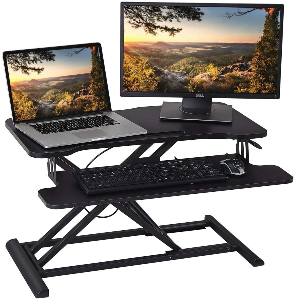 Standing Desk 4 Height Levels Sitting Standing Workstation for Notebook Computer Stand Up Desk Converter Height Adjustable Laptop Stand for Desk 