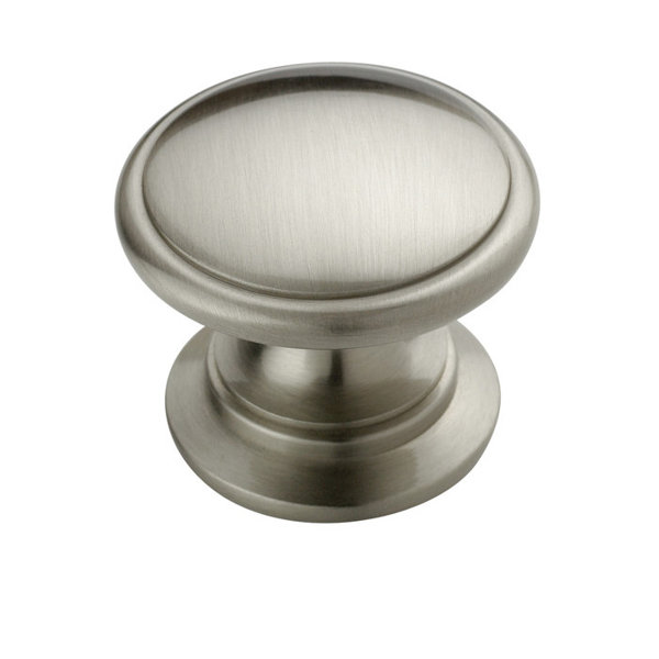 Lot Of 5 Replacement Stylish Brushed Nickel Drawer Knobs Pulls Mushroom Style 