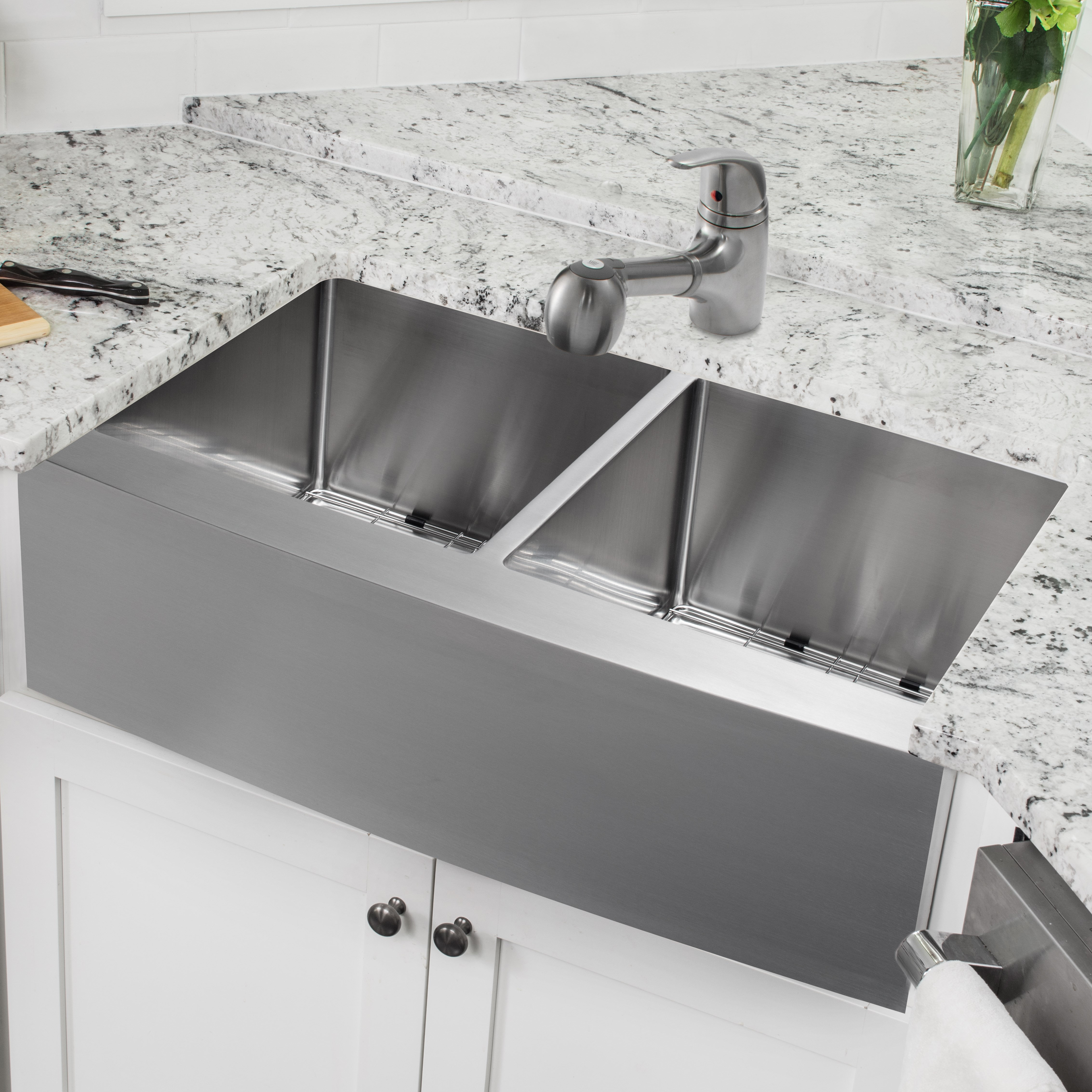 33 L X 21 W Double Basin A Kitchen Sink With Faucet And Soap Dispenser 33 L X 21 W Double Basin A Kitchen Sink With Faucet And Soap Dispenser