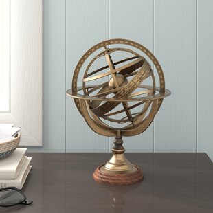 Solid Brass Armillary Dial Sphere 8" World Globe Desk Top Table Nautical Decor 