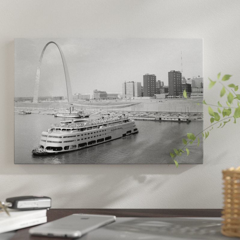 East Urban Home 1960s St Louis Missouri Gateway Arch Skyline Mississippi River Ss Admiral Casino And Other Riverboats Photographic Print On Wrapped Canvas Wayfair