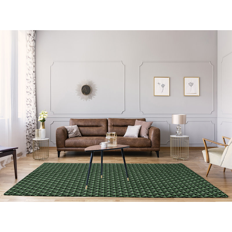 East Urban Home Floral Bats Green Area Rug Wayfair