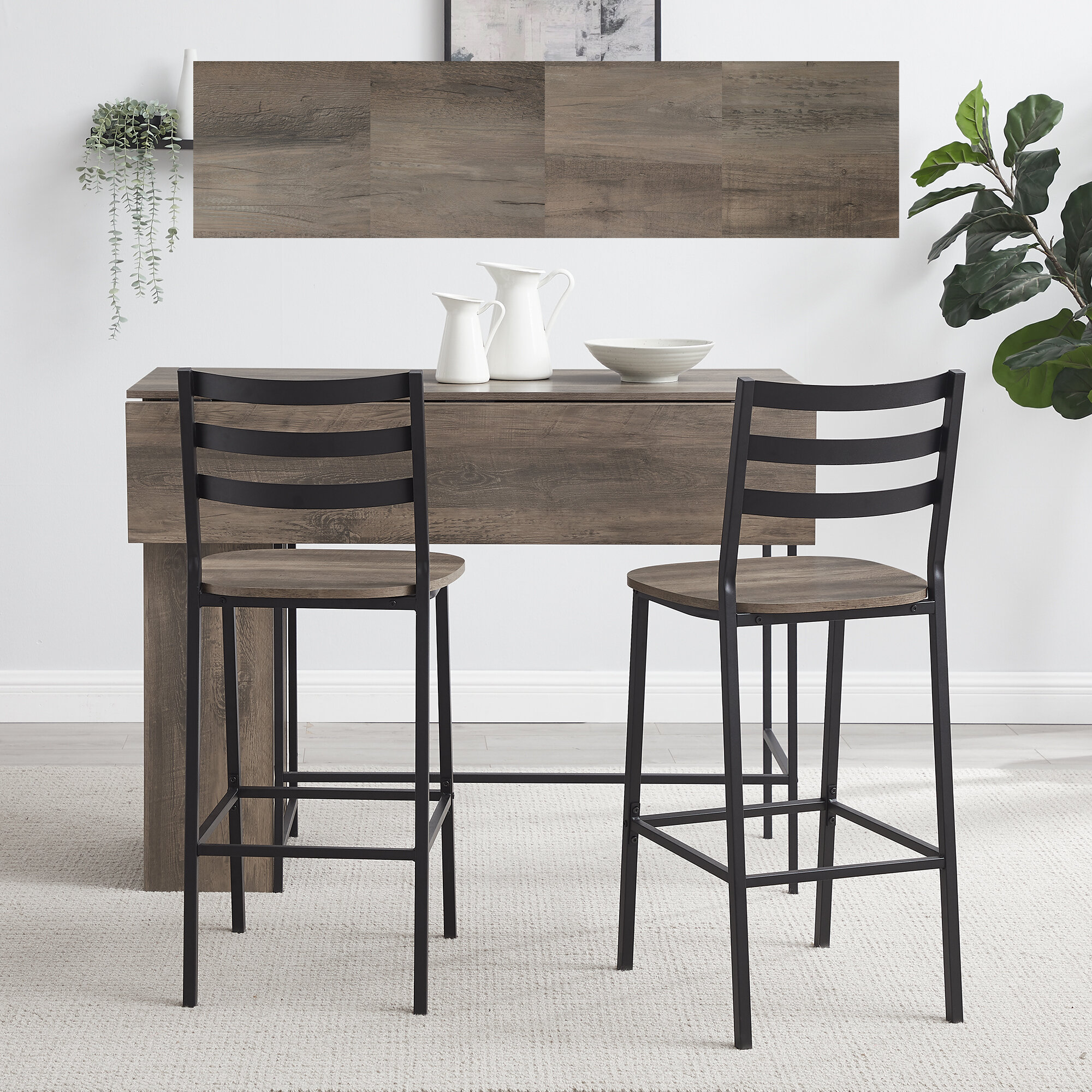 rustic light wood dining table