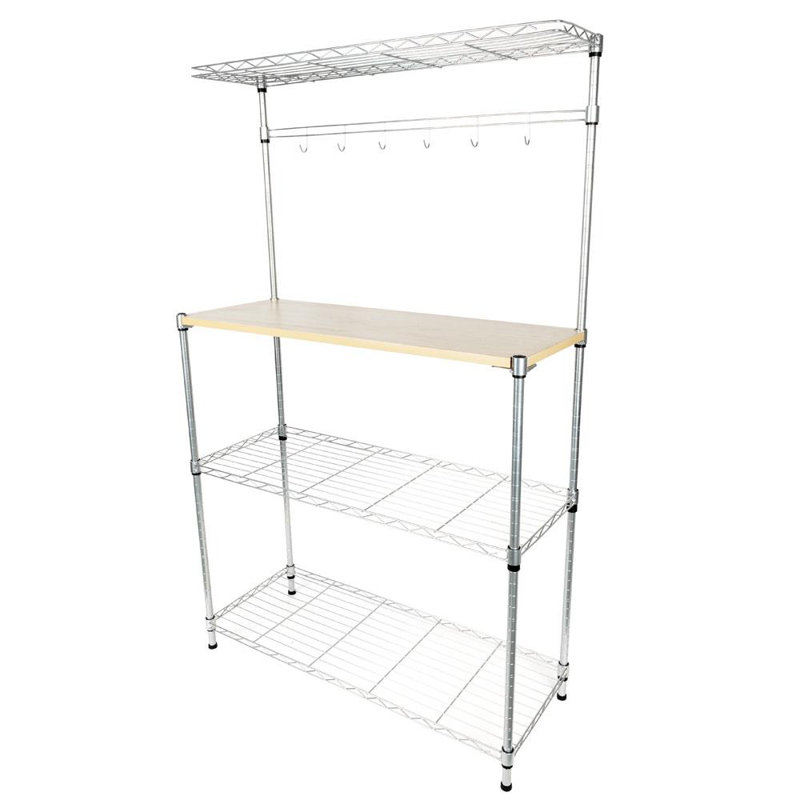 Rebrilliant Jordon 59 H X 18 W Kitchen Baker Rack Shelf Microwave Stand Storage Cart With Cutting Board Reviews Wayfair