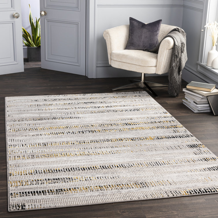 17 Stories Addilyn Striped Camel Black Beige Cream Taupe Area Rug Wayfair