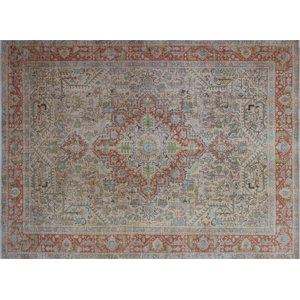 One-of-a-Kind Katja Overdyed Distressed Hand-Knotted Beige Area Rug