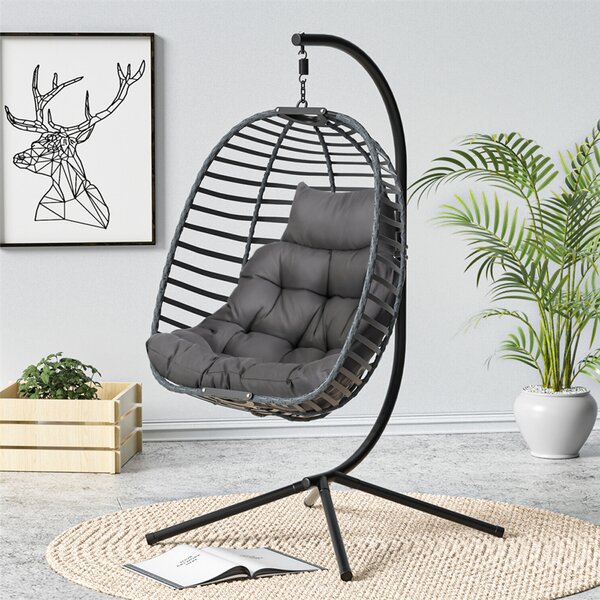 Kids Egg Chair with Soft cushions Rust Resistant Metal Frame Outdoor NEW 
