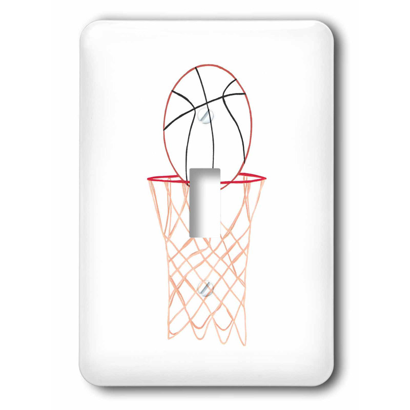 3drose Basketball Hoop Net Outline Art Drawing Single Toggle Light