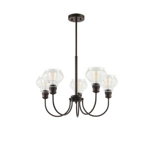 Go to store & view more images Dahms 5-Light Shaded Chandelier by Breakwater Bay