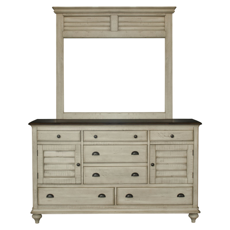 Gracie Oaks Kennington 7 Drawer Combo Dresser With Mirror Reviews Wayfair