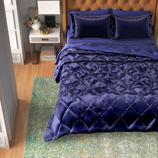 Alice Fresh Floral Reversible Duvet Cover Bedding & Matching Pillowcase Set All Sizes Available Dark Blue, King 