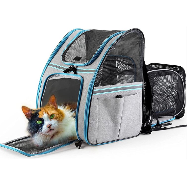 T-Buy Pet Carrier Backpack for Small Cats and Dogs,Foldable Cat Backpack Carrier,Ventilated Design,Two-Sided Entry,Pet Backpack Bag for Travel,Hiking & Outdoor Use